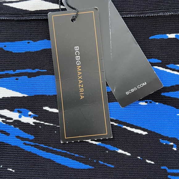 BCBGMAXAZRIA NEW Blue Black Bandage Skirt Size Small NWT - Picture 3 of 8
